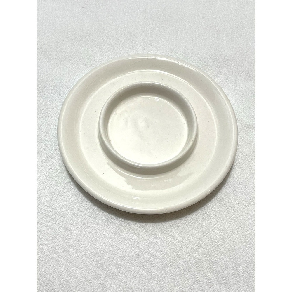 Yankee Candle Porcelain Round White Tea Votive Candle Plate Classic Neutral